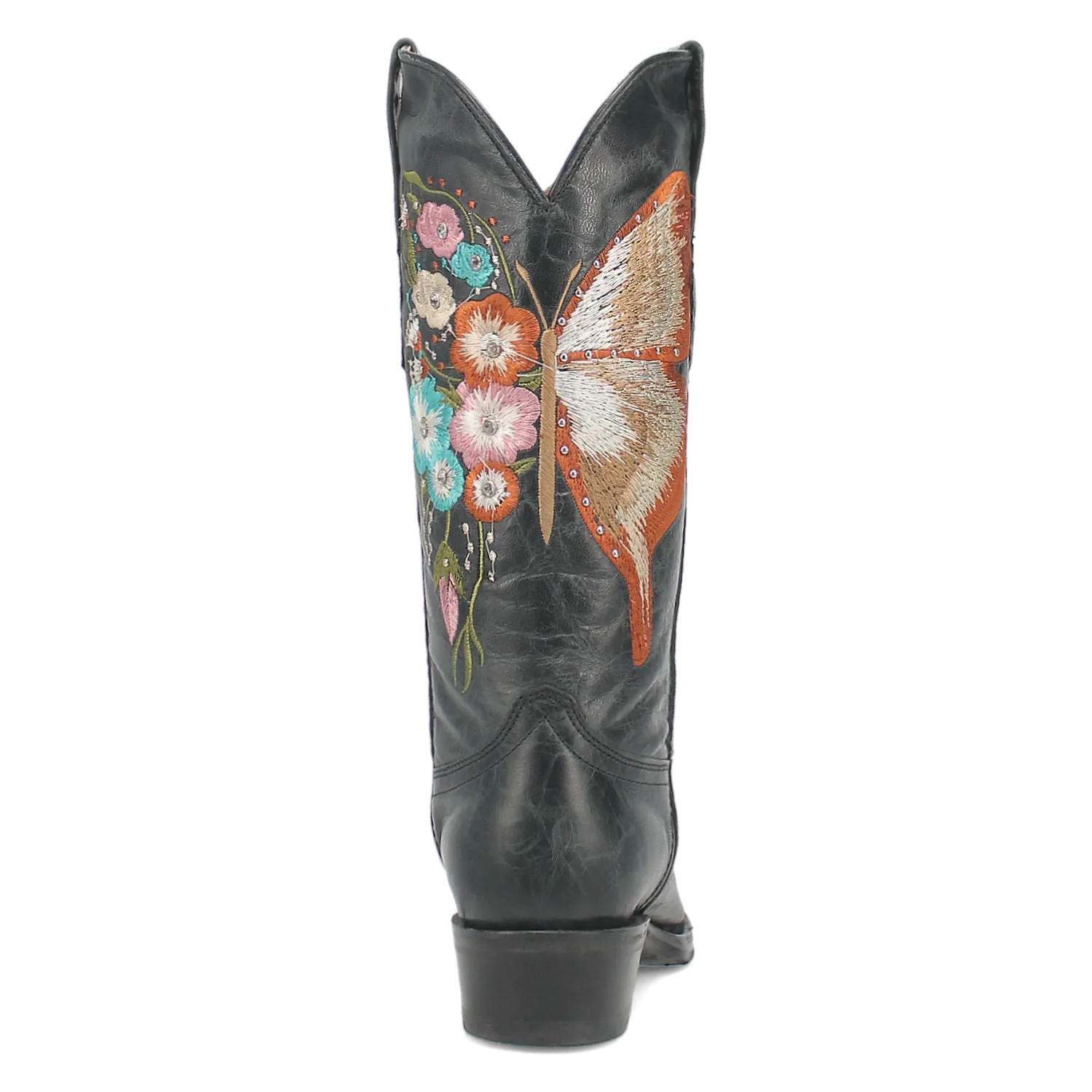 Duchess Black Leather & Butterfly/Floral Embroidered Boot (DS) ~ PREORDER 7/20