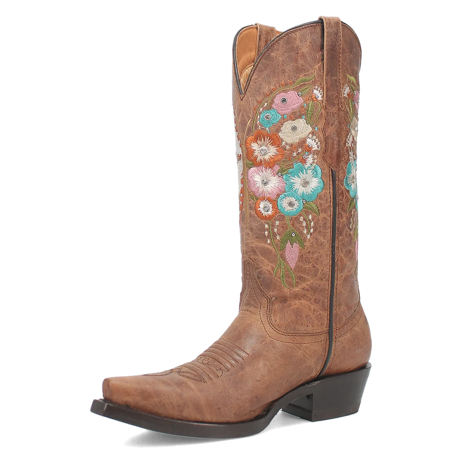 Duchess Brown Leather & Butterfly/Floral Embroidered Boot (DS) ~ PREORDER 8/3