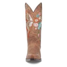 Duchess Brown Leather & Butterfly/Floral Embroidered Boot (DS) ~ PREORDER 8/3