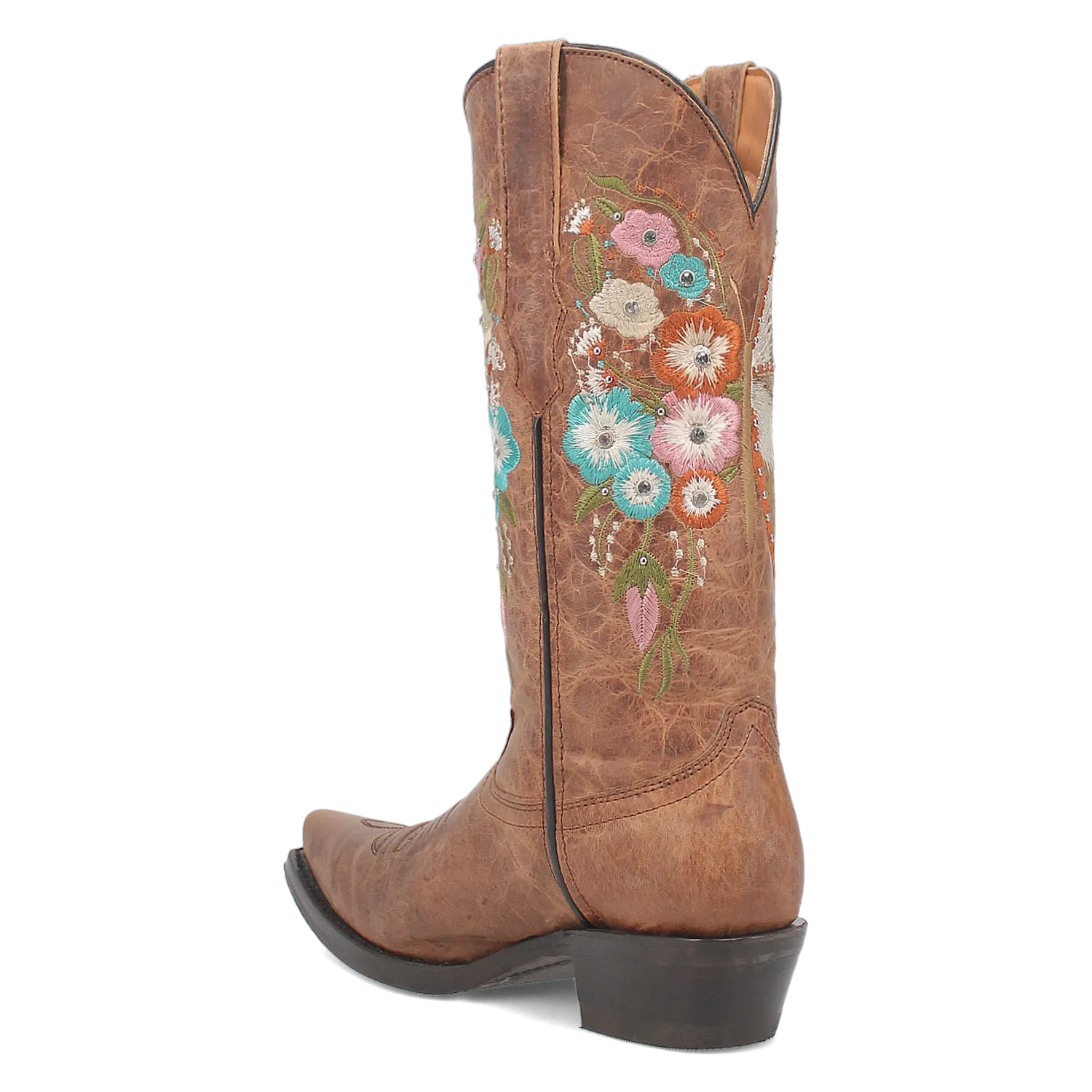 Duchess Brown Leather & Butterfly/Floral Embroidered Boot (DS) ~ PREORDER 8/3