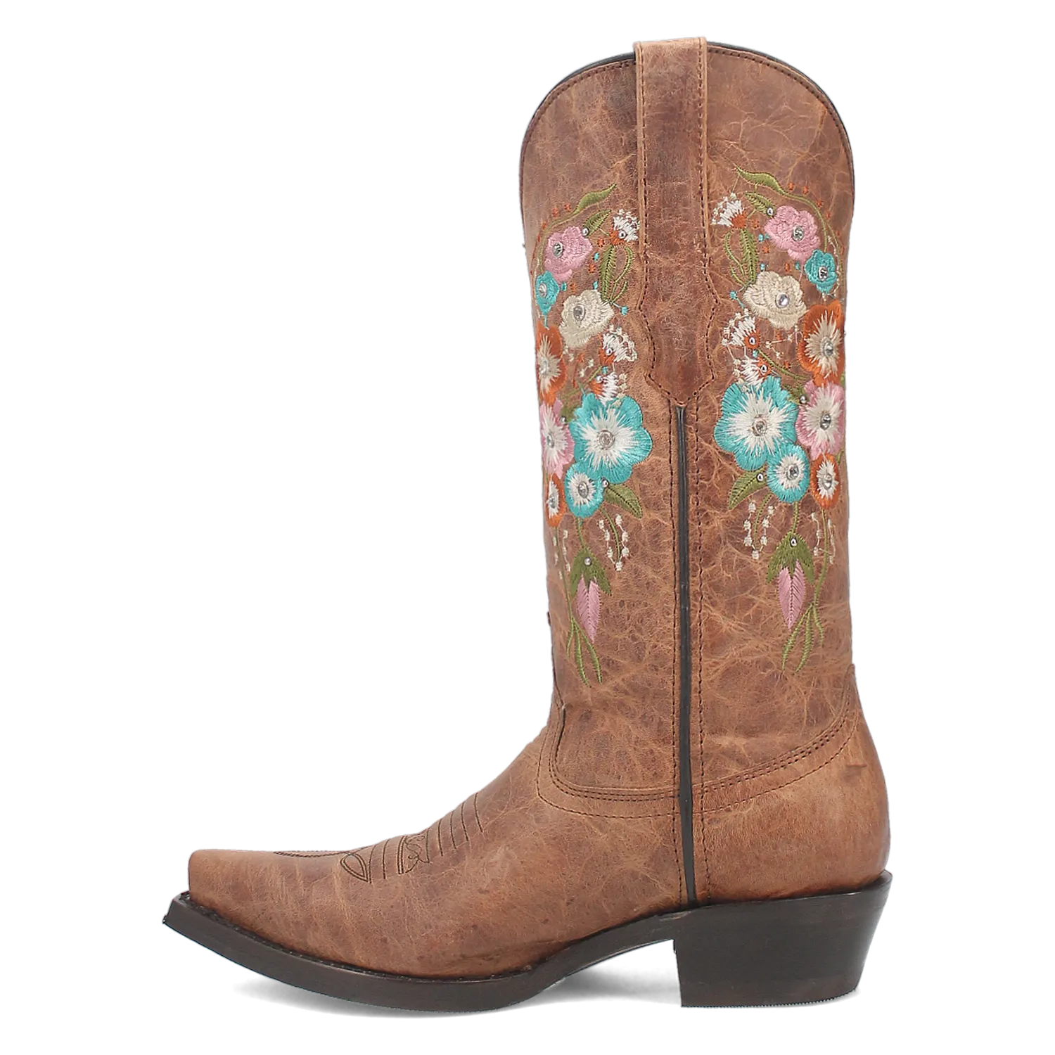 Duchess Brown Leather & Butterfly/Floral Embroidered Boot (DS) ~ PREORDER 8/3