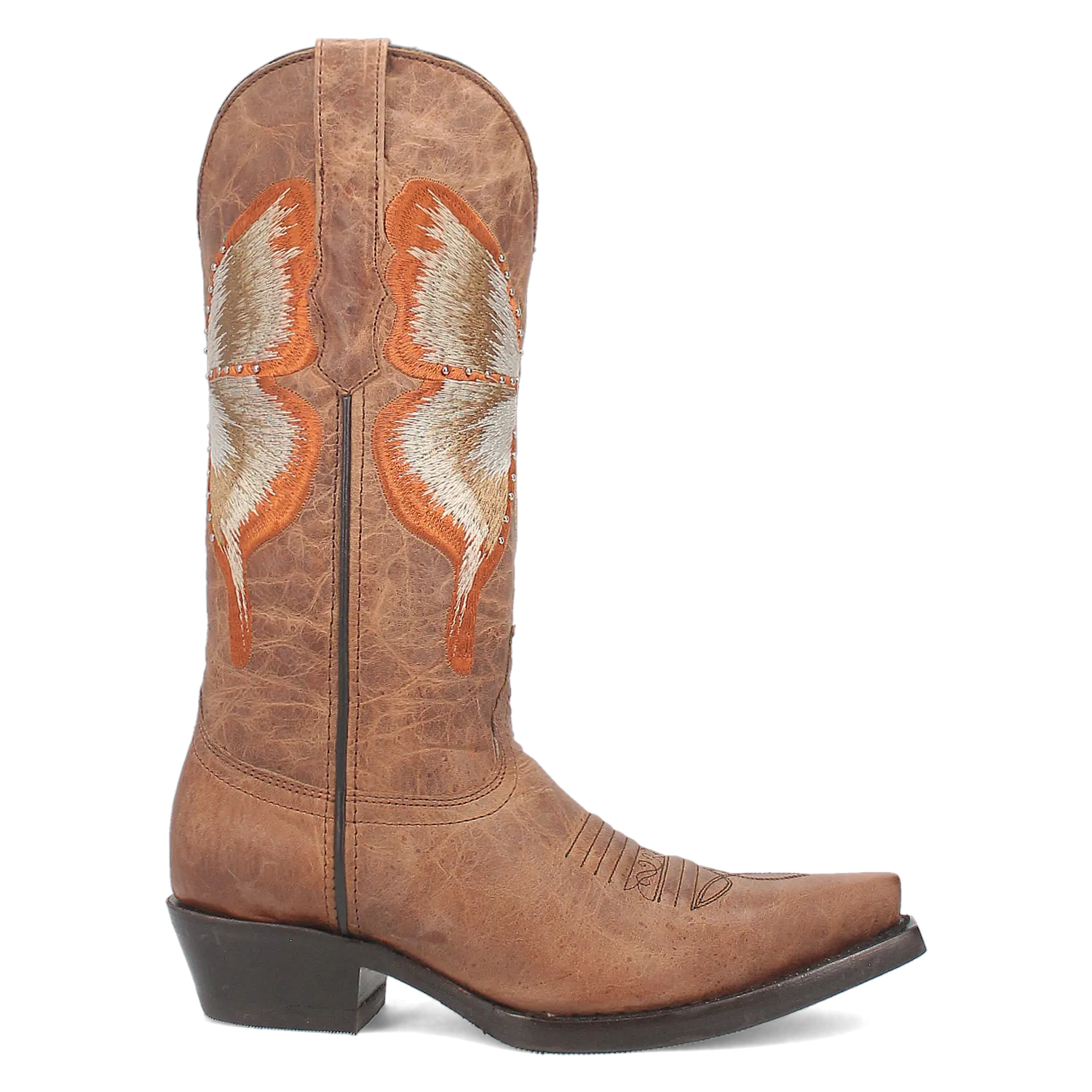 Duchess Brown Leather & Butterfly/Floral Embroidered Boot (DS) ~ PREORDER 8/3