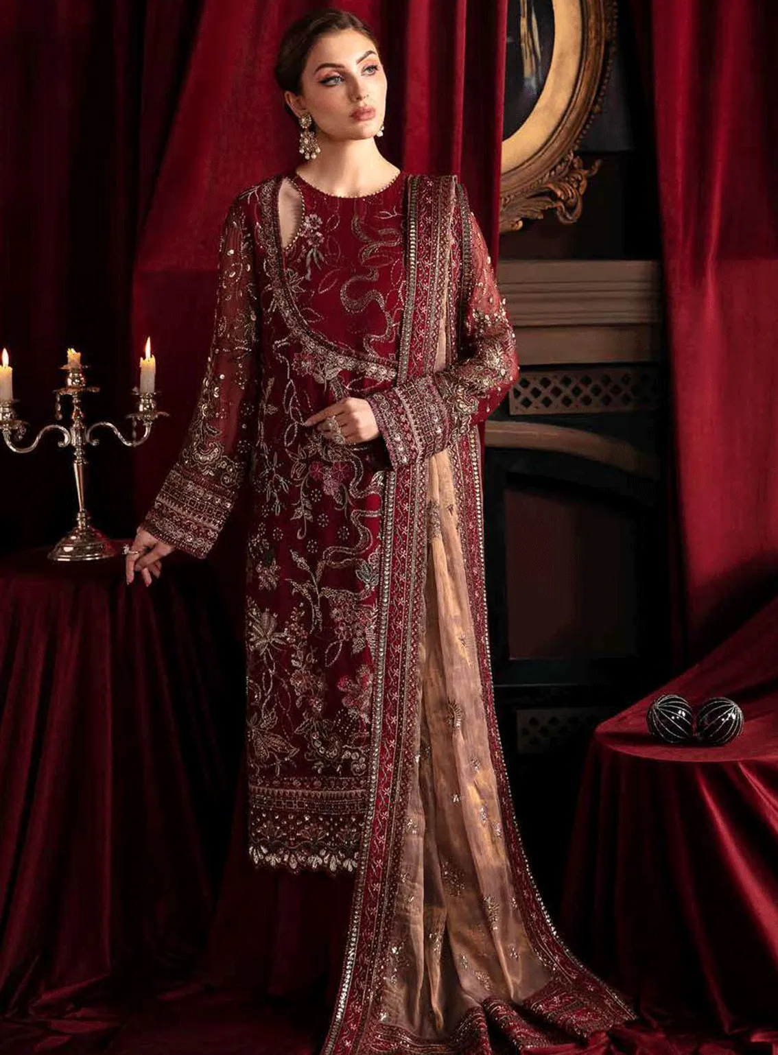 Elanora By Nureh Embroidered Chiffon Unstitched 4 Piece Suit - NU23EL NEL-39 SOIR