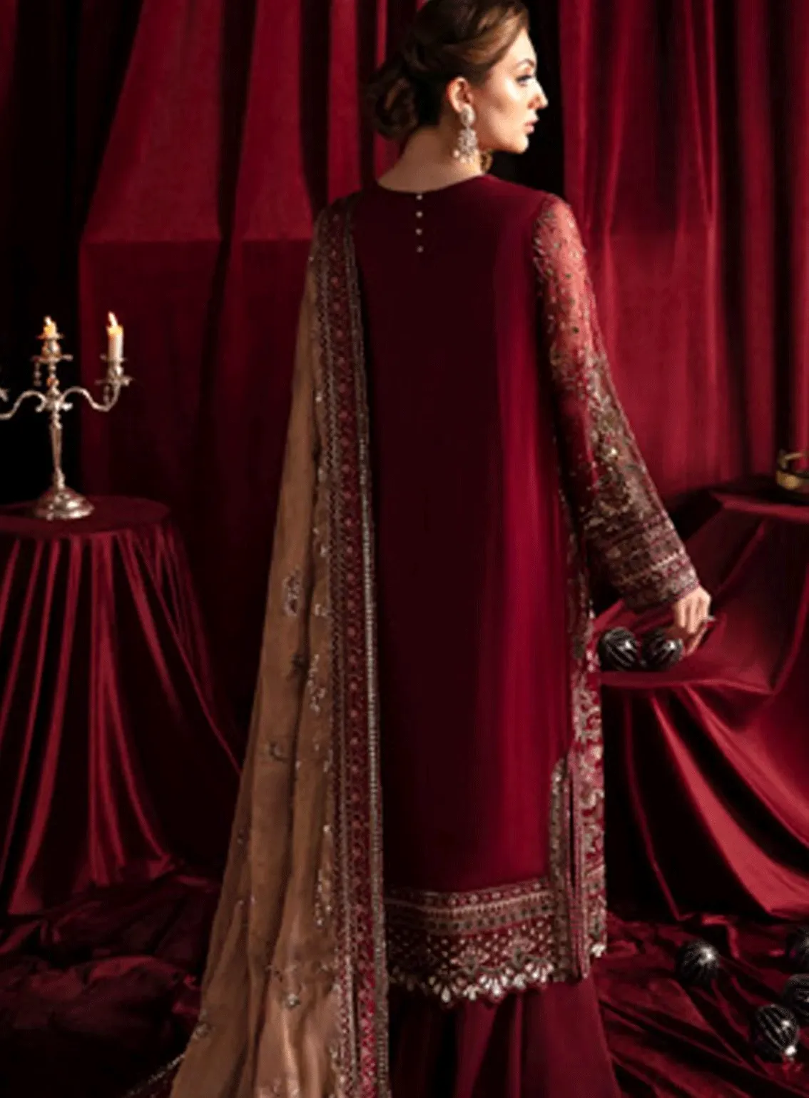 Elanora By Nureh Embroidered Chiffon Unstitched 4 Piece Suit - NU23EL NEL-39 SOIR