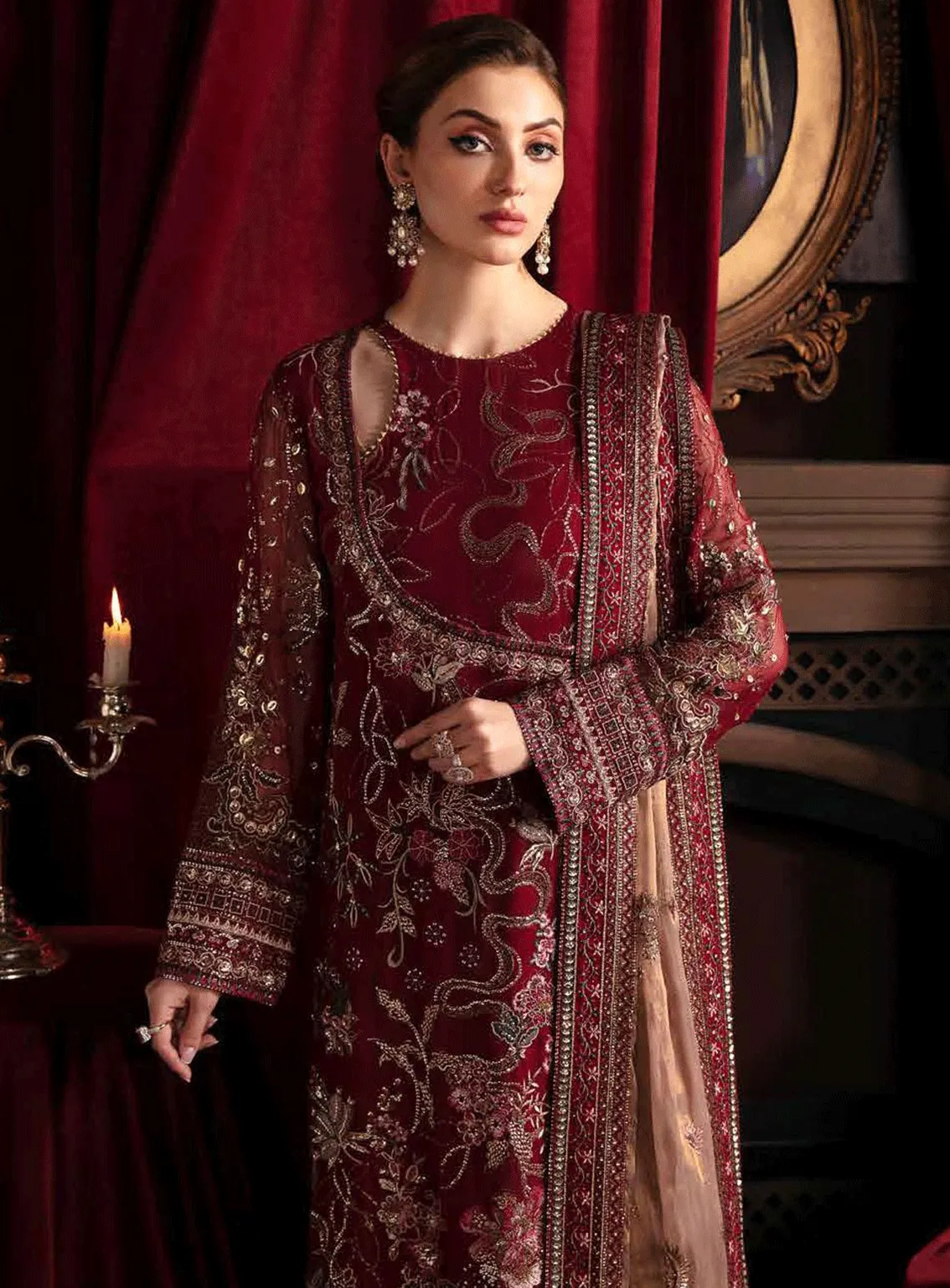 Elanora By Nureh Embroidered Chiffon Unstitched 4 Piece Suit - NU23EL NEL-39 SOIR