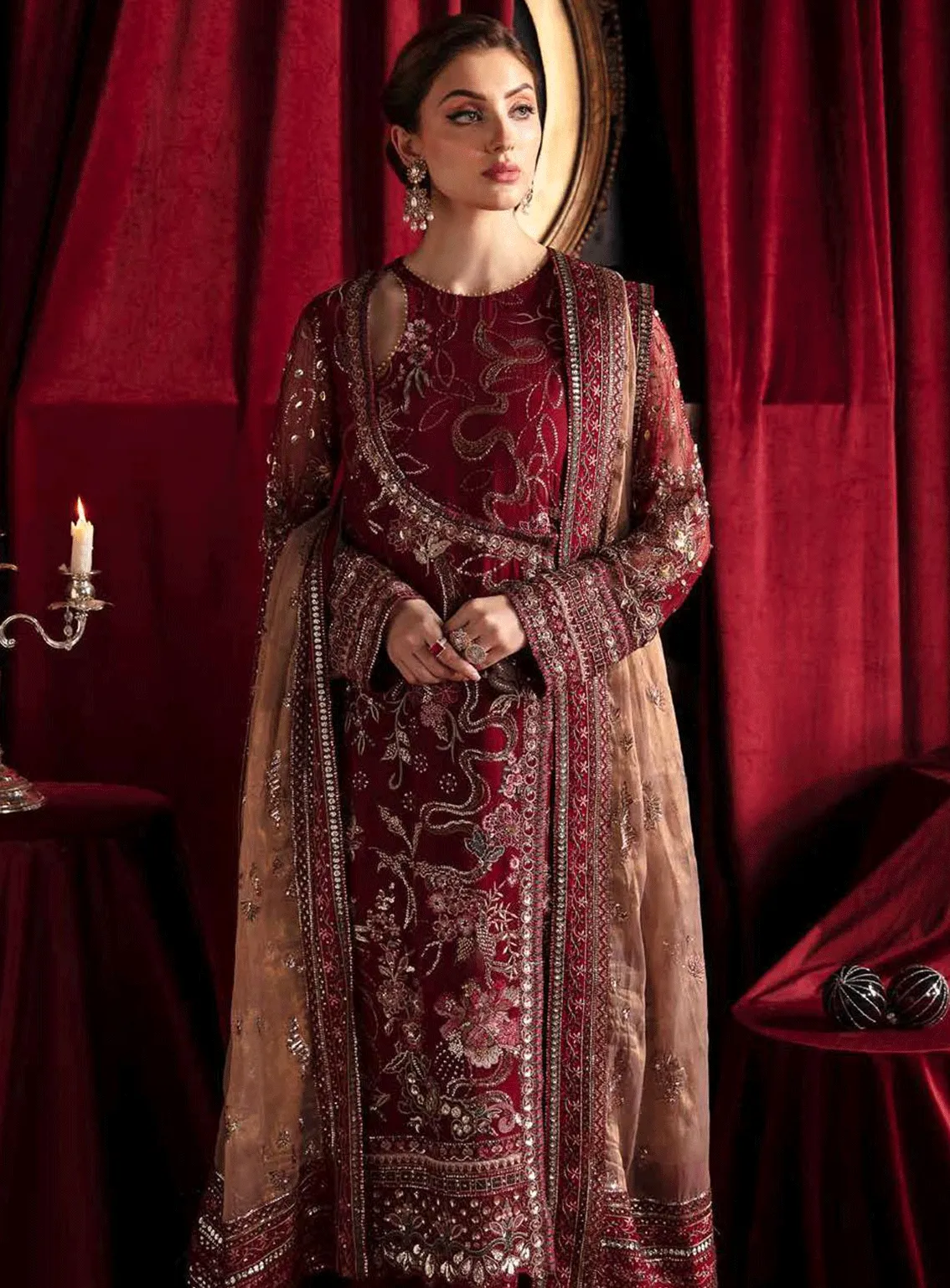 Elanora By Nureh Embroidered Chiffon Unstitched 4 Piece Suit - NU23EL NEL-39 SOIR