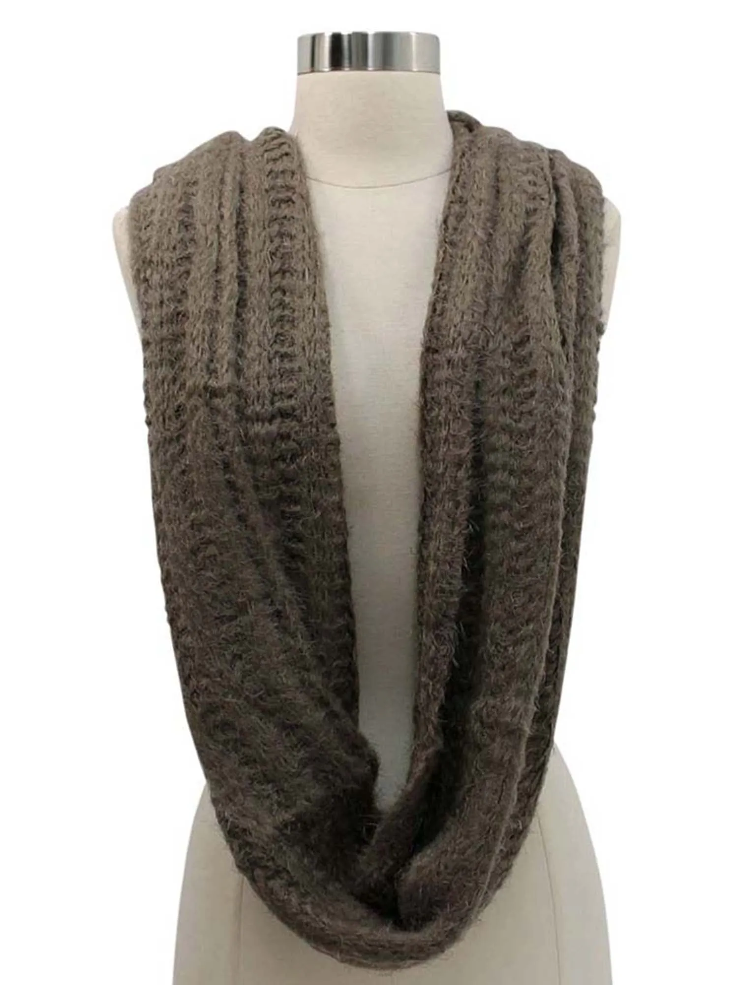 Eyelash Knit Soft Fuzzy Infinity Scarf