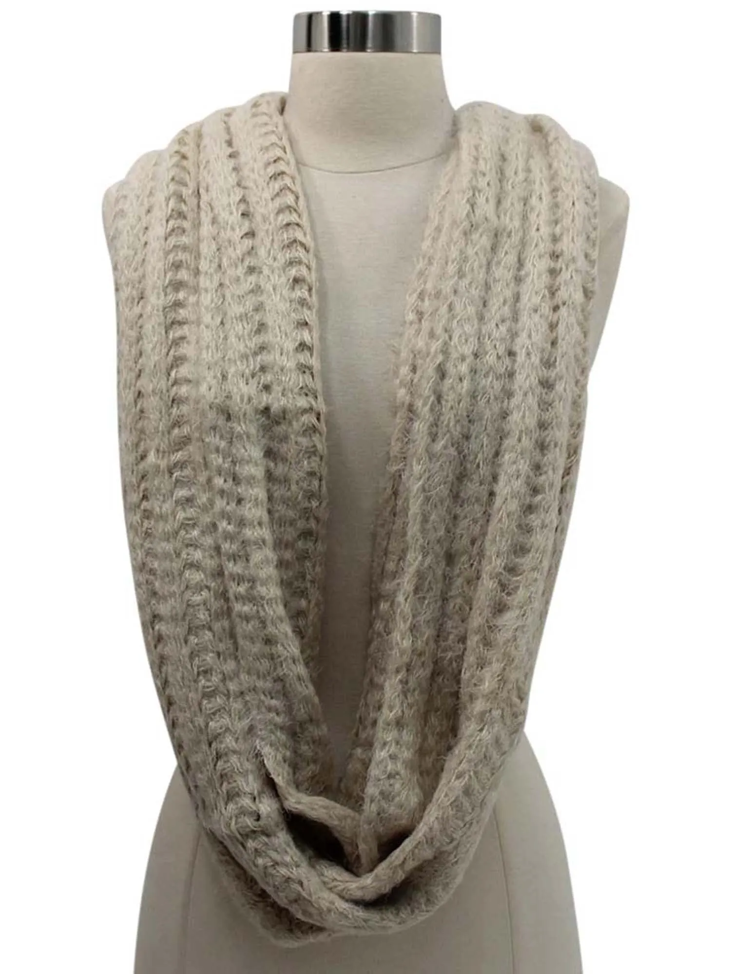 Eyelash Knit Soft Fuzzy Infinity Scarf