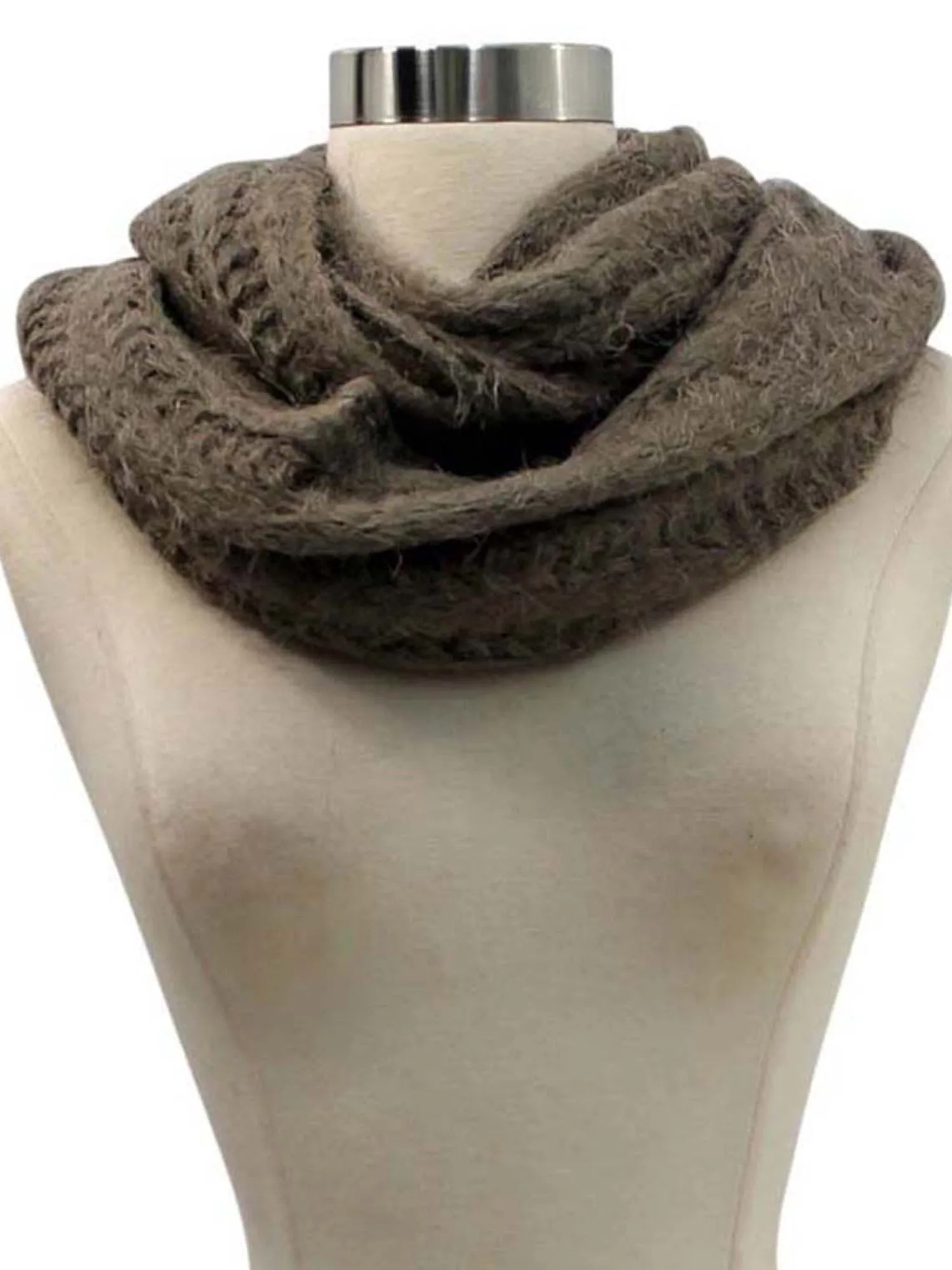 Eyelash Knit Soft Fuzzy Infinity Scarf