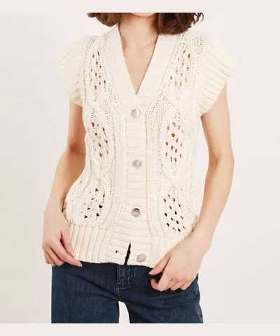 FELLER Elena Aran Cardigan Vest In Winter