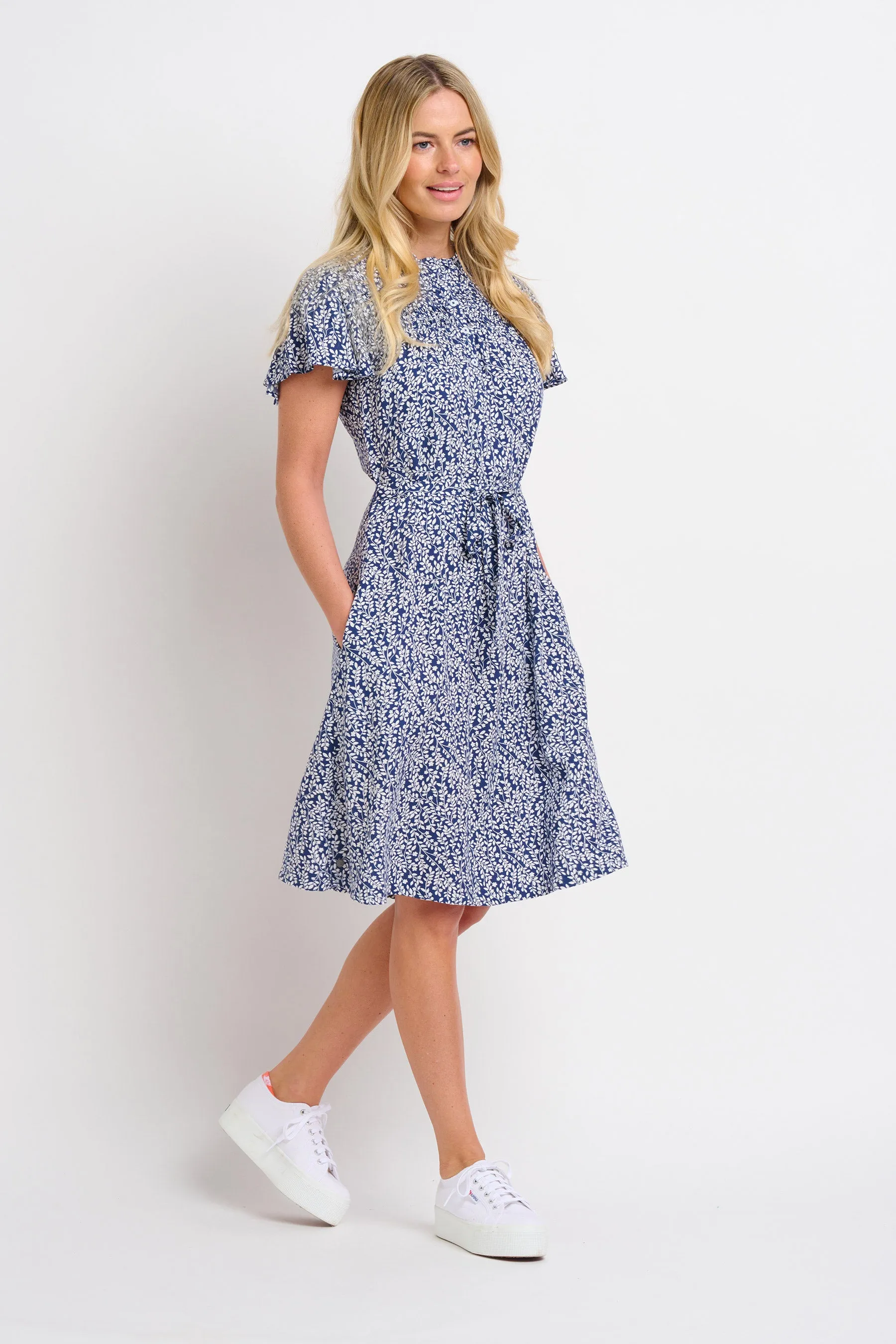 Floral Trail Flutter Sleeve Dress