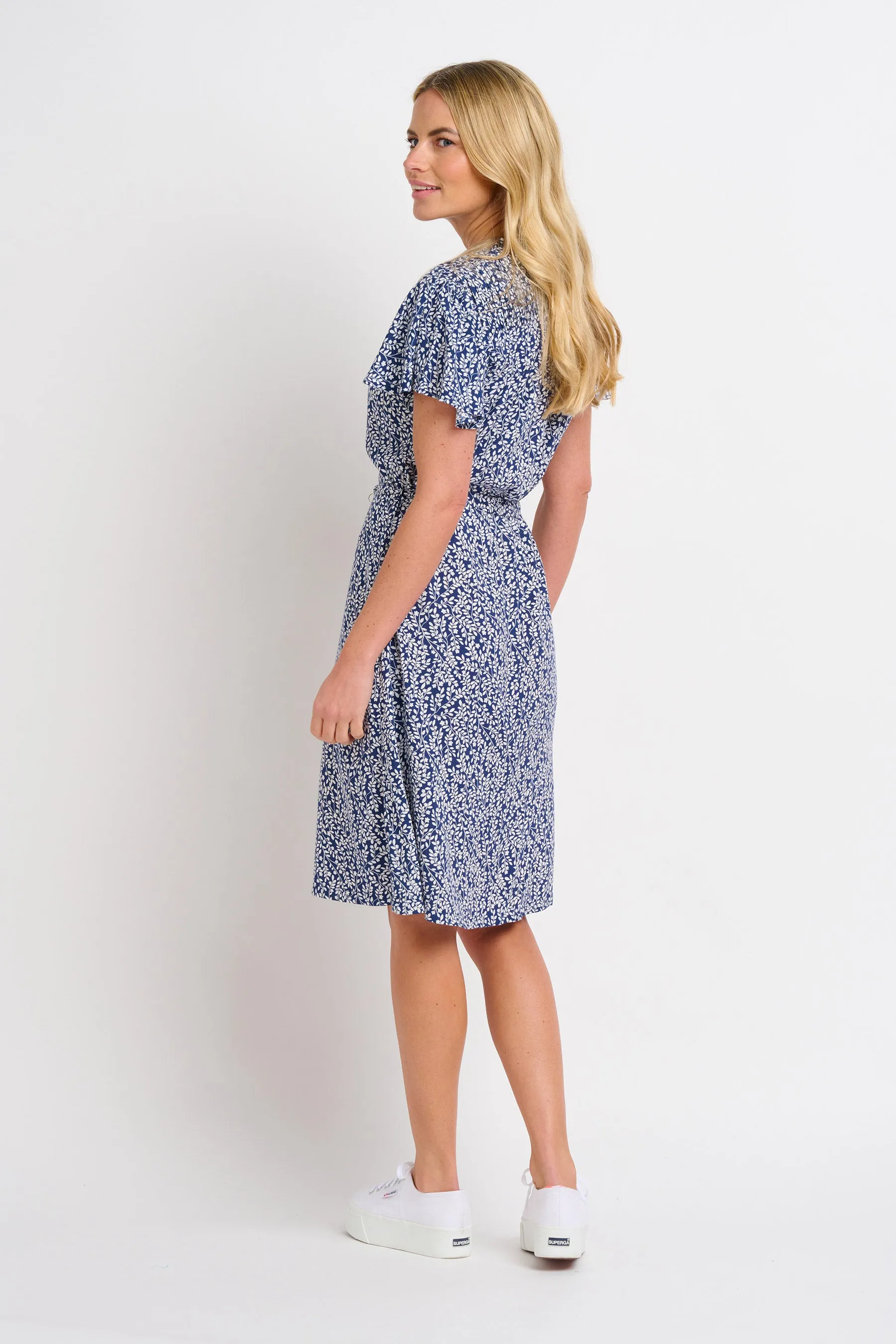 Floral Trail Flutter Sleeve Dress