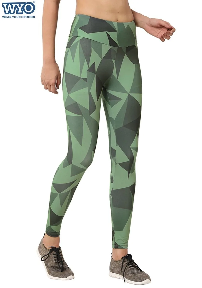 Green Camo AOP Leggings