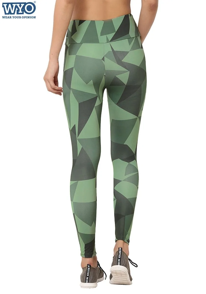 Green Camo AOP Leggings