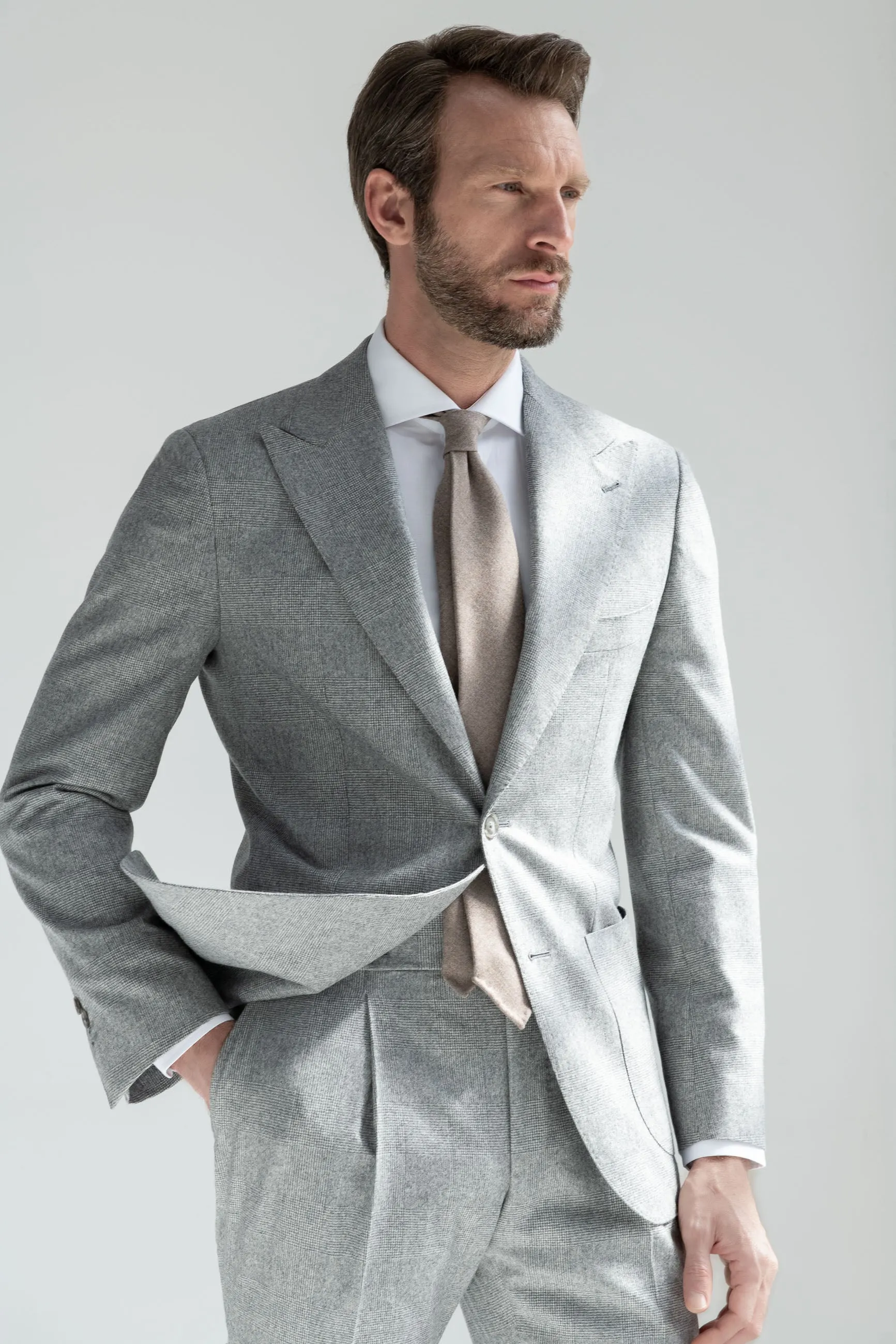 Grey Prince of Wales suit Soragna Capsule Collection - Made in Italy