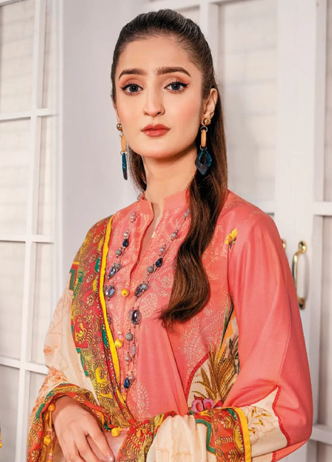 Gul Ahmed Printed Lawn Unstitched 3 Piece Suit - GA24EL CL-42098