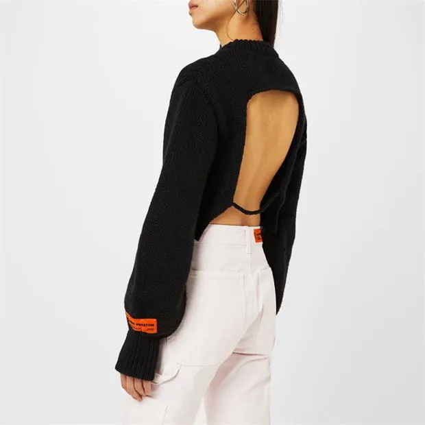 Heron Preston  |Crew Neck Casual Style Wool Rib Street Style Plain