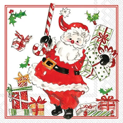 Holly Jolly Santas Cocktail Napkin