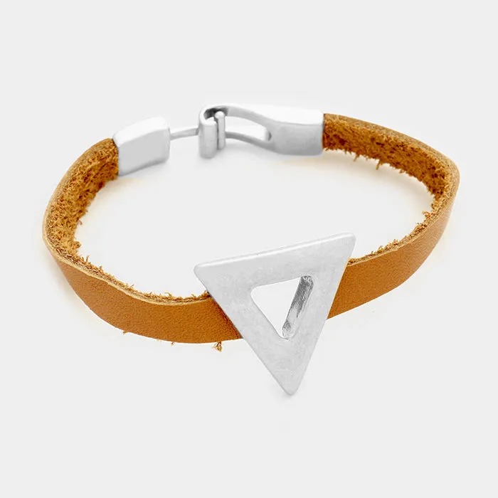 iLLASPARKZ Geo hoop & faux leather bracelet