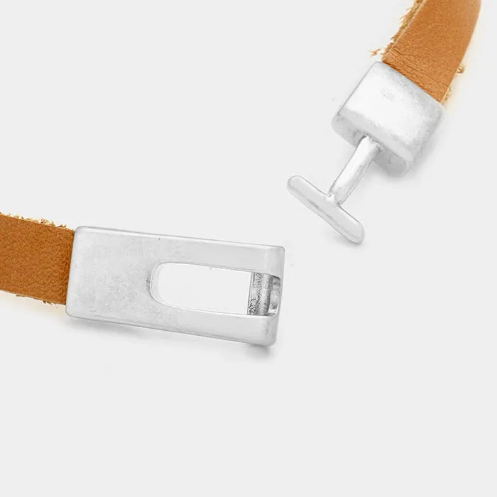 iLLASPARKZ Geo hoop & faux leather bracelet