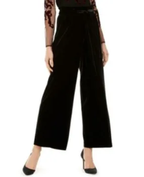 INC Womens Black Tie Wide Leg Pants