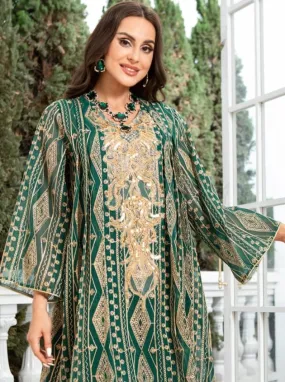 Jalabiya Ramadan Kaftan Luxury Sequins Ethnic Embroidery Long Dress S S4949231