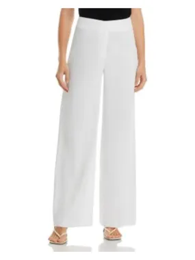 KOBI HALPERIN Womens Ivory Zippered Pocketed Wear To Work Wide Leg Pants