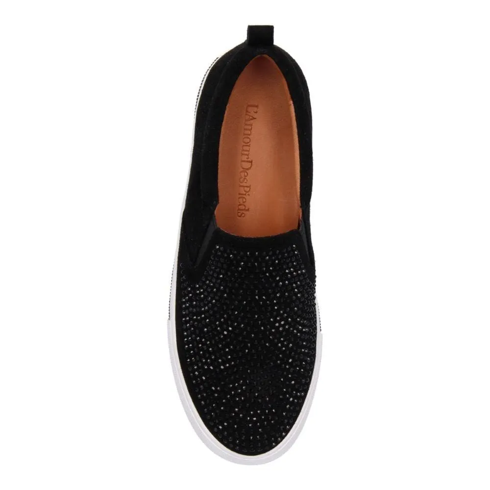 L'AmourDesPieds  KAMADA Black Leather Slip-On Sneaker