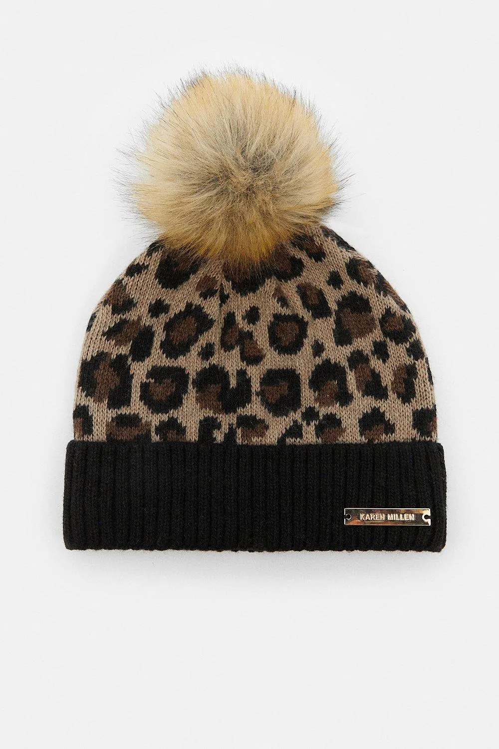 Leopard Knit Beanie | Karen Millen