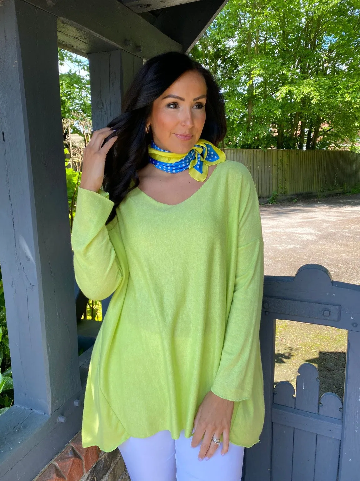 Lime Fine Knitted Top Fifi