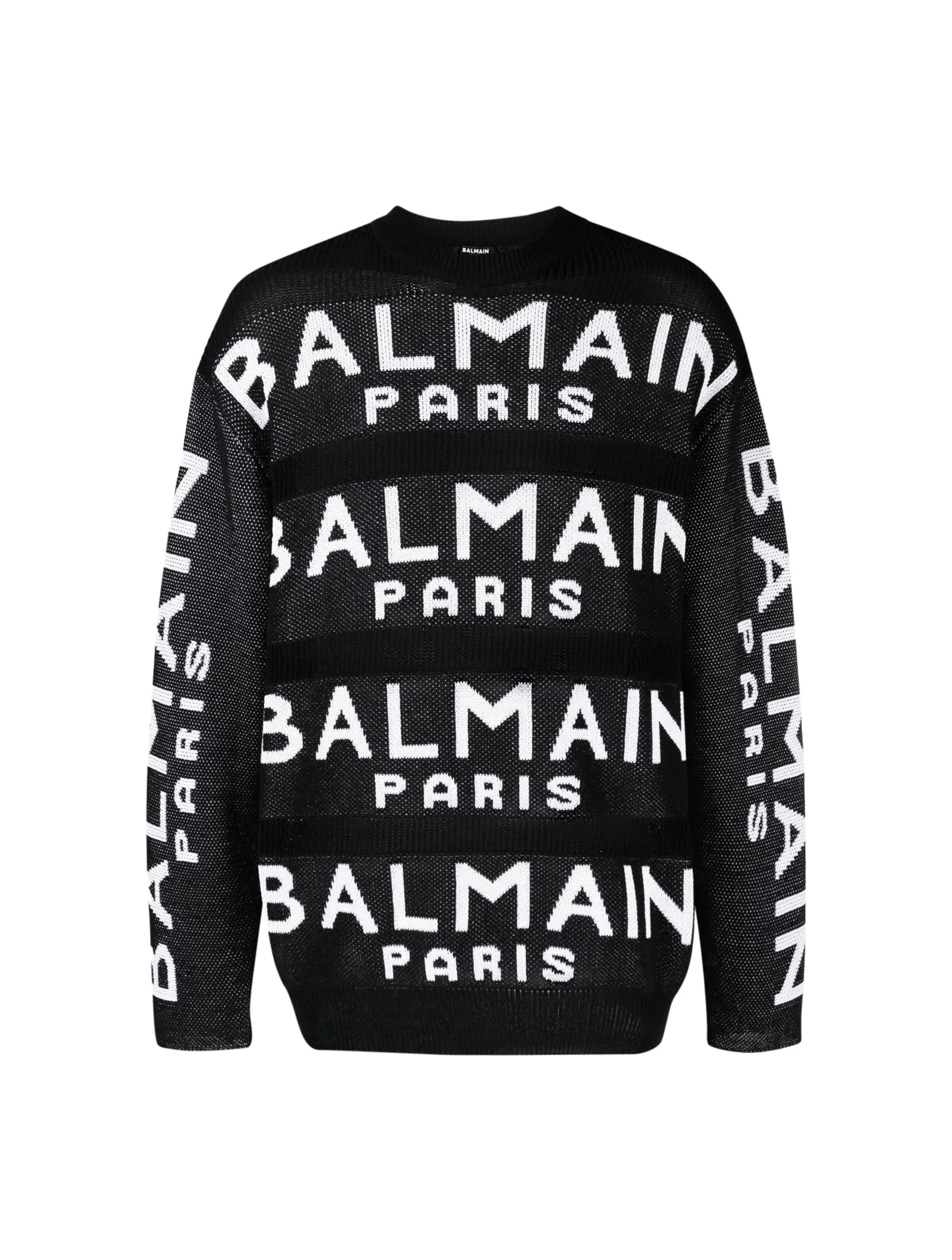 logo-print knitted jumper