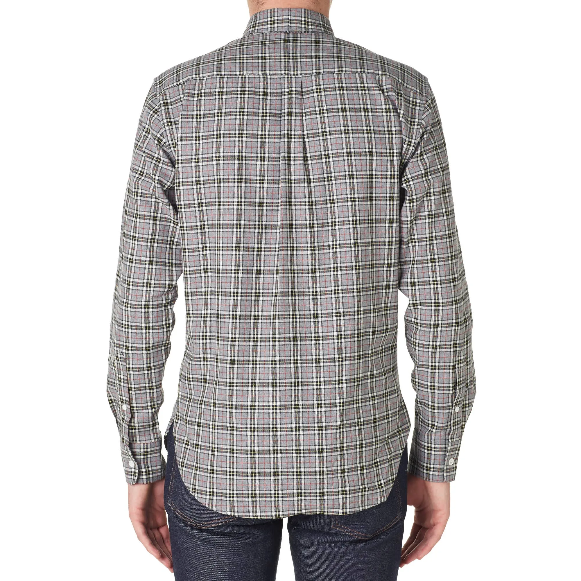 Maison Kitsuné Button Down Classic Tricolour Fox Check ShirtGrey Melange