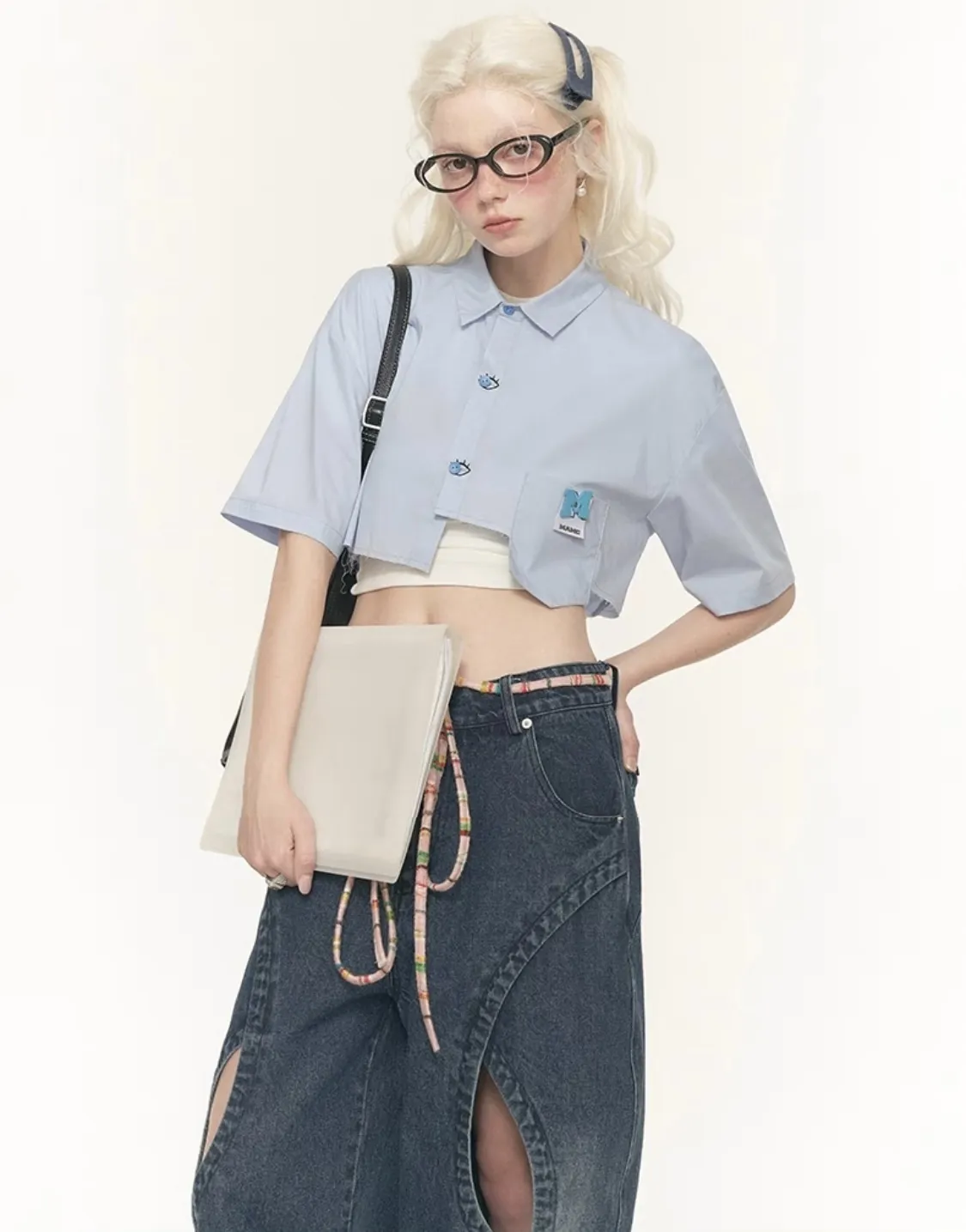 MAMC  |Casual Style Nylon Street Style Cotton Short Sleeves