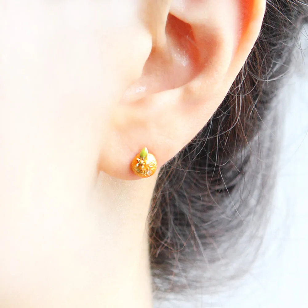 Mandarin Cute Fruits Studs Earrings