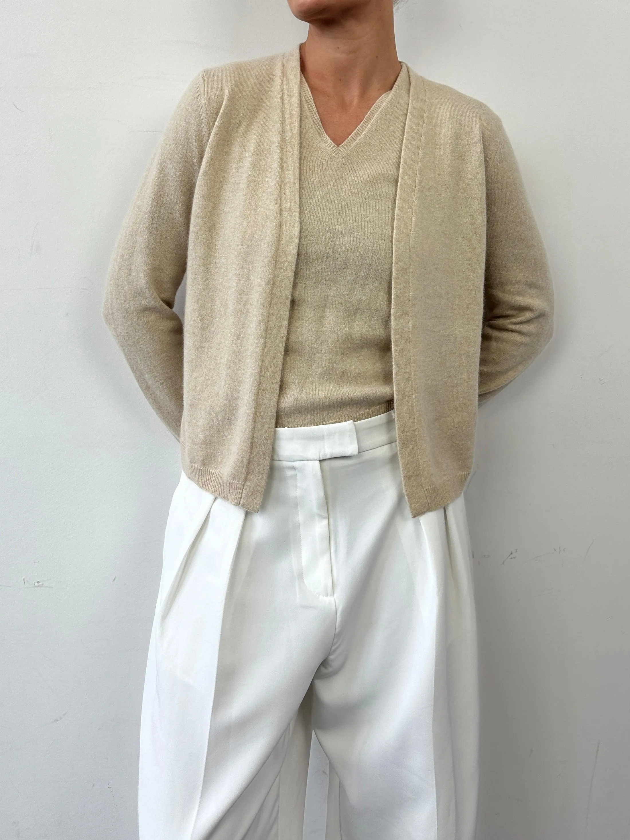 Max Mara Pure Cashmere Two Piece Vest Cardigan Set - S