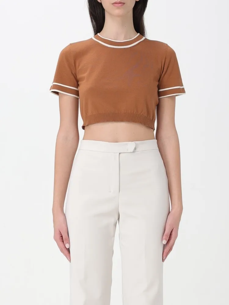 MaxMara  |Crew Neck Casual Style Plain Cotton Short Sleeves