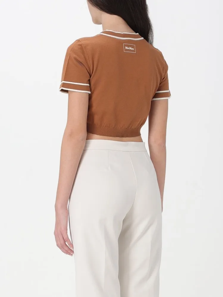 MaxMara  |Crew Neck Casual Style Plain Cotton Short Sleeves