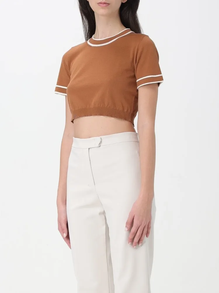 MaxMara  |Crew Neck Casual Style Plain Cotton Short Sleeves