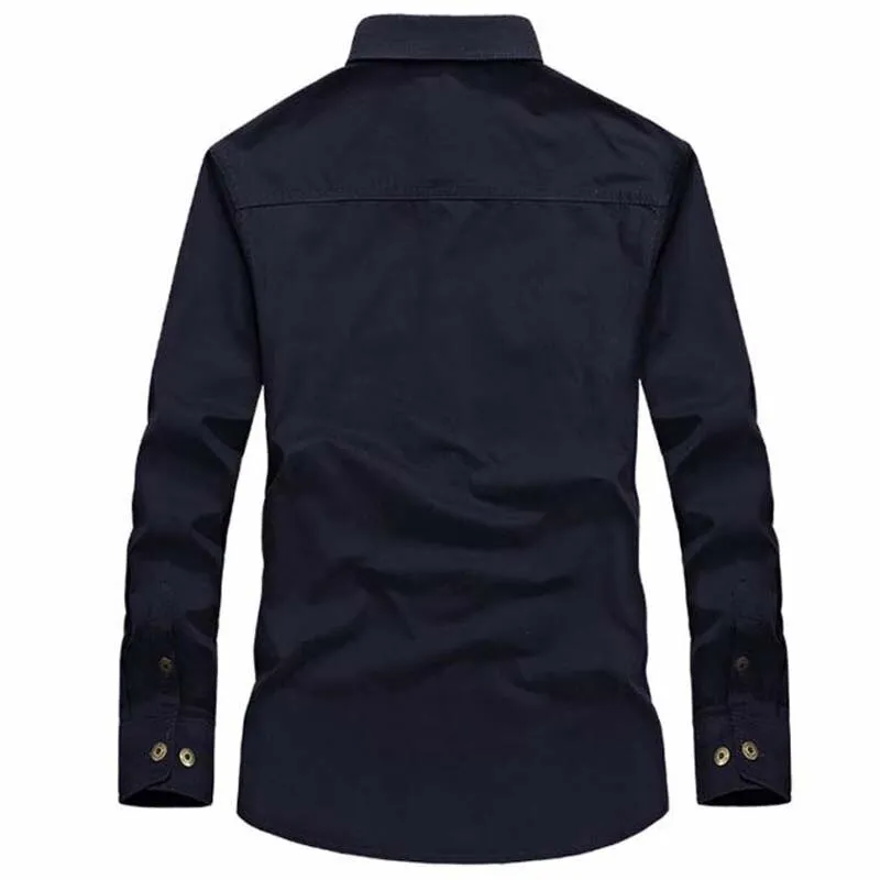 Men's Cotton Turn-down Collar Casual Style Long Sleeve Shirts