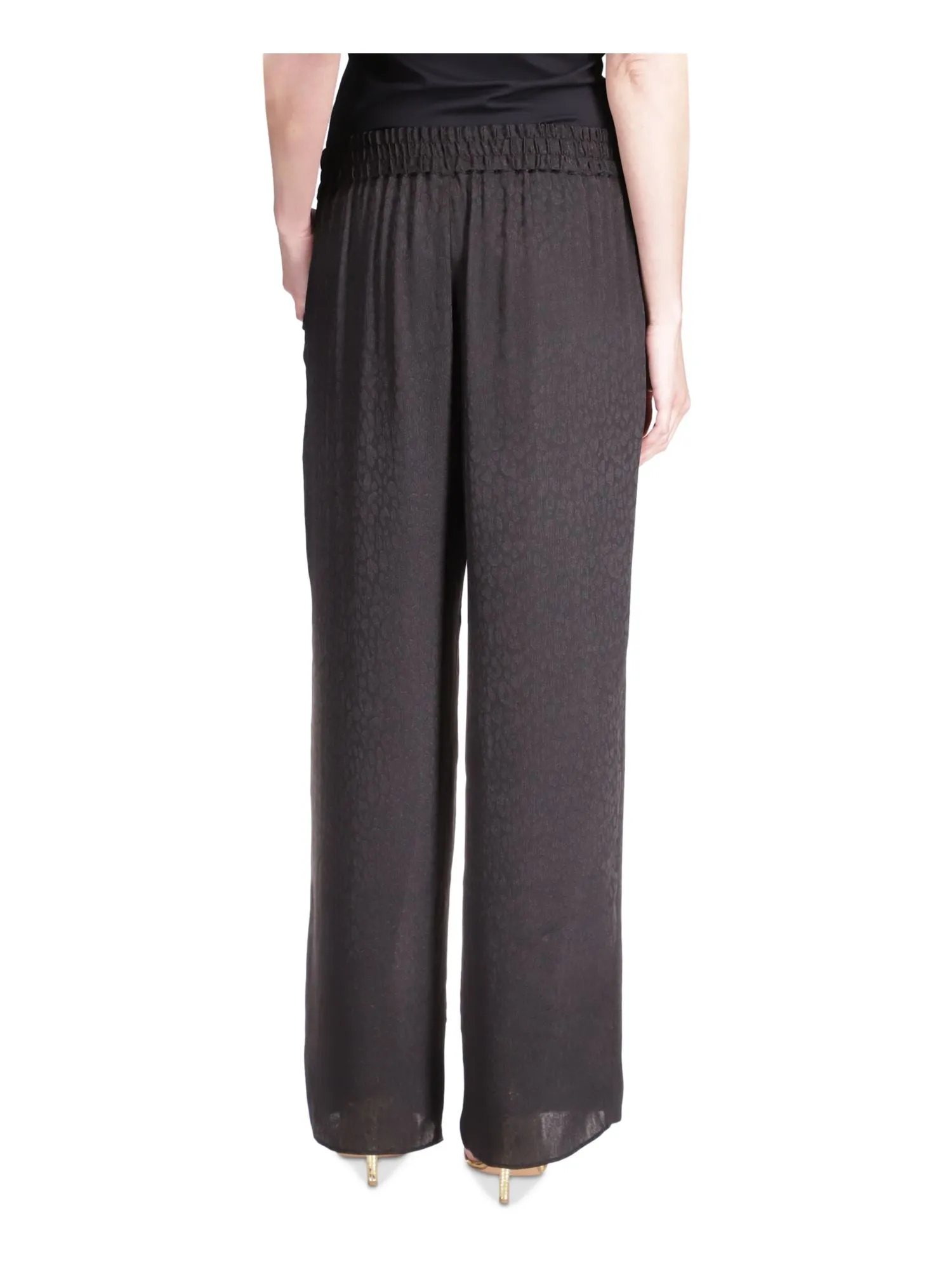 MICHAEL MICHAEL KORS Womens Black Pocketed Drawstring Waist Wide Leg High Waist Pants