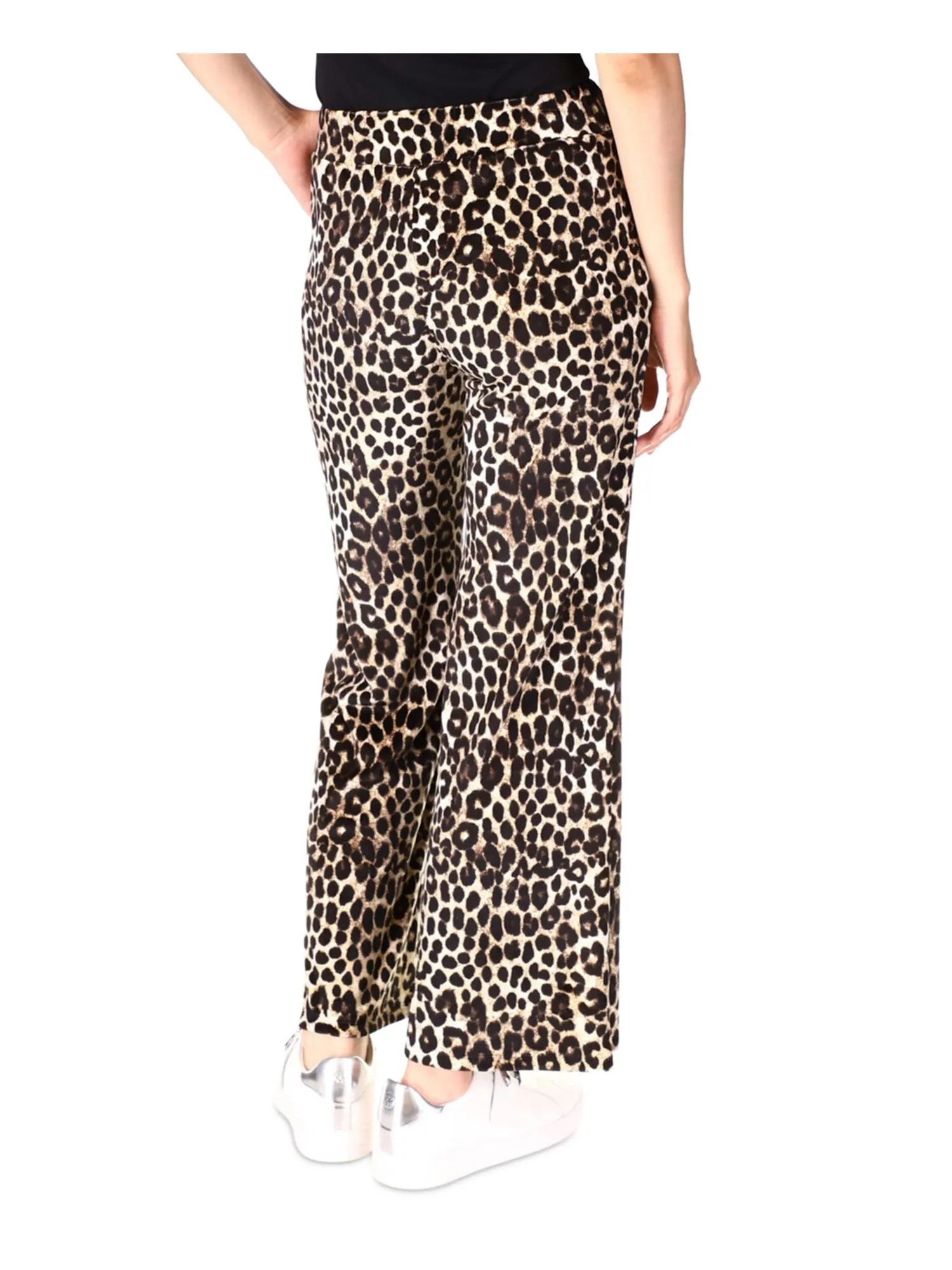 MICHAEL MICHAEL KORS Womens Brown Pocketed Pull-on Animal Print Flare Pants