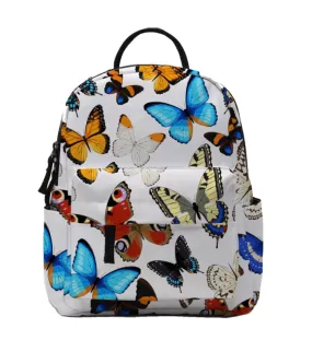 Mini Backpack - Butterfly on White