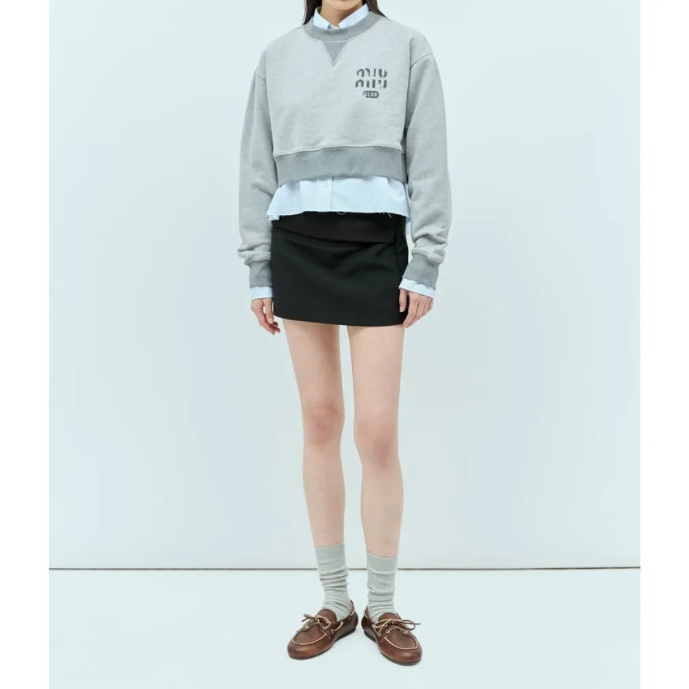 MiuMiu  |Casual Style Unisex Street Style U-Neck Long Sleeves Plain