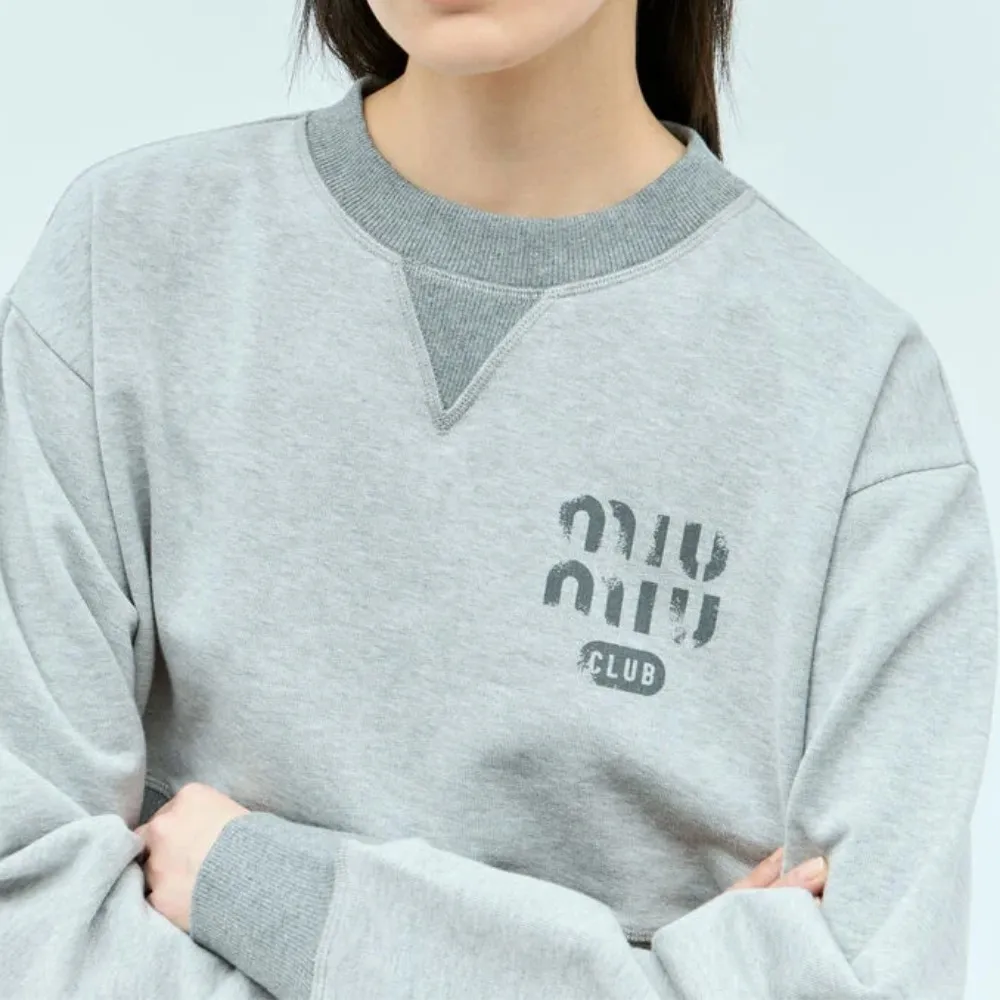 MiuMiu  |Casual Style Unisex Street Style U-Neck Long Sleeves Plain