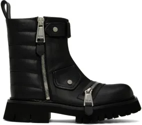 Moschino Black Zipper Boots