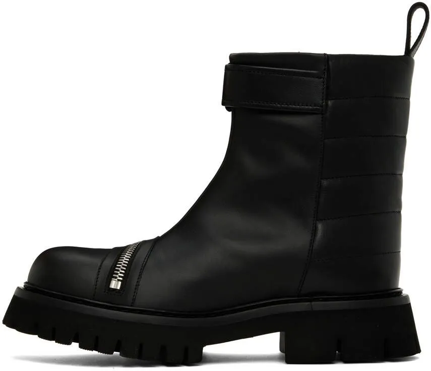 Moschino Black Zipper Boots