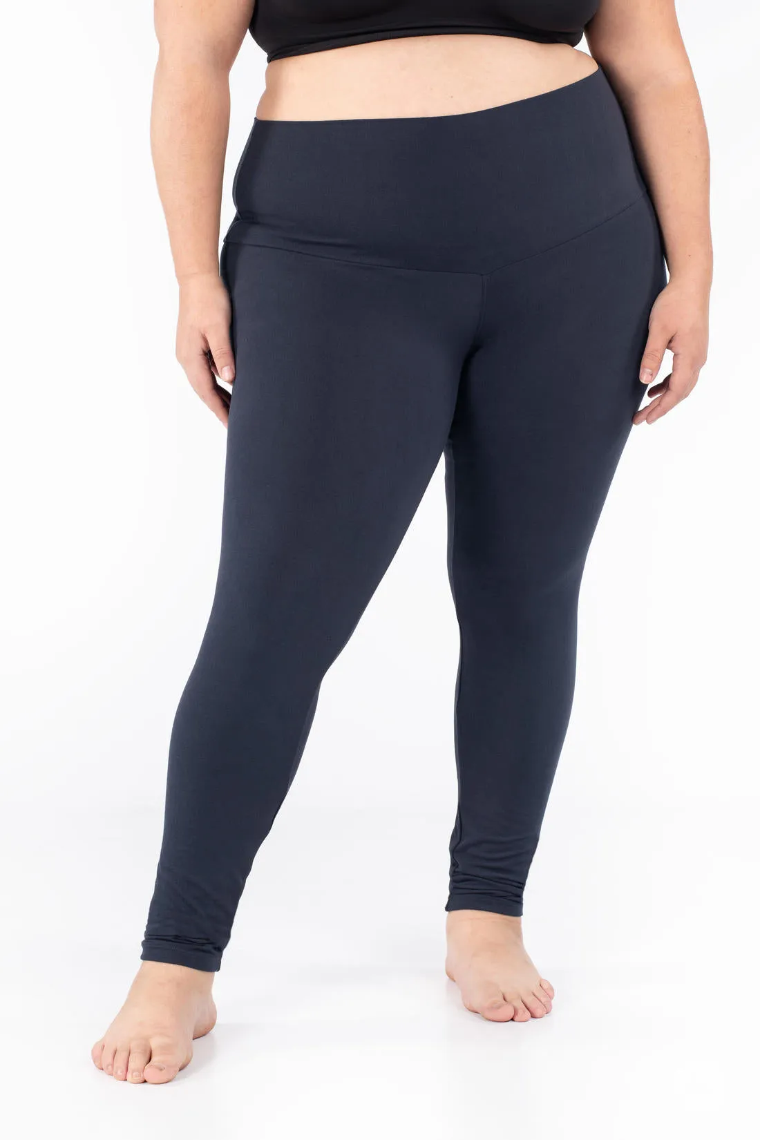 Navy Wide Waistband Leggings