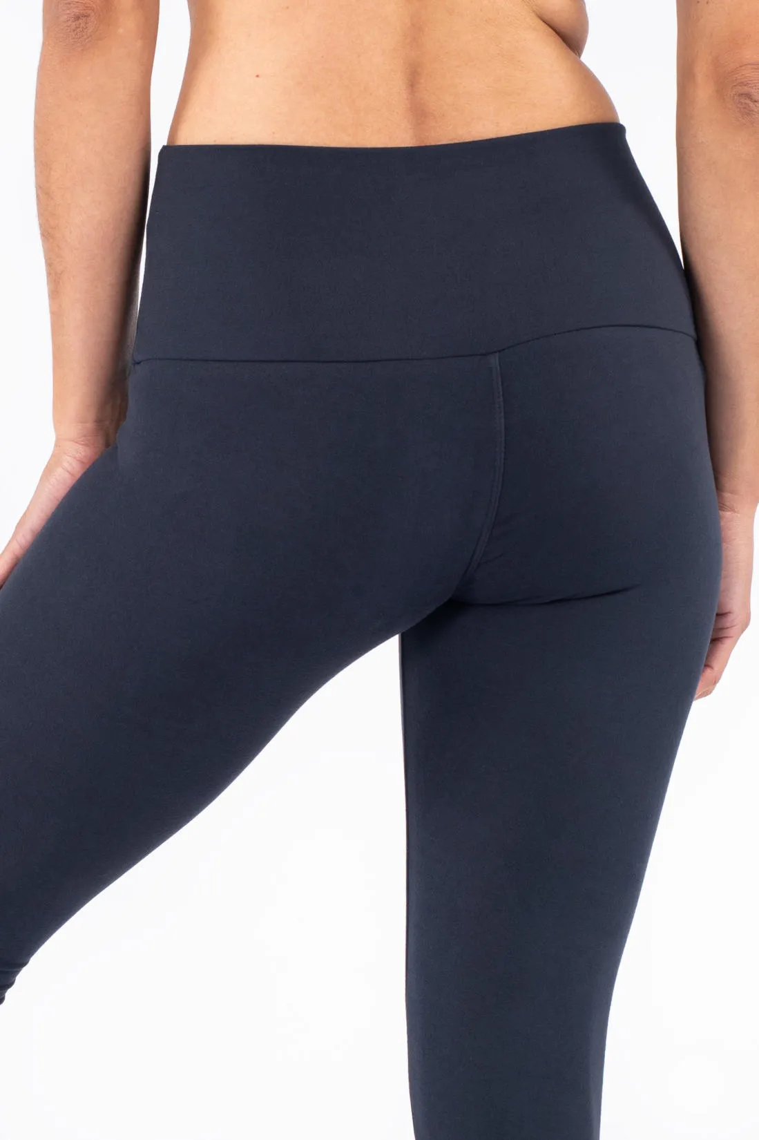 Navy Wide Waistband Leggings