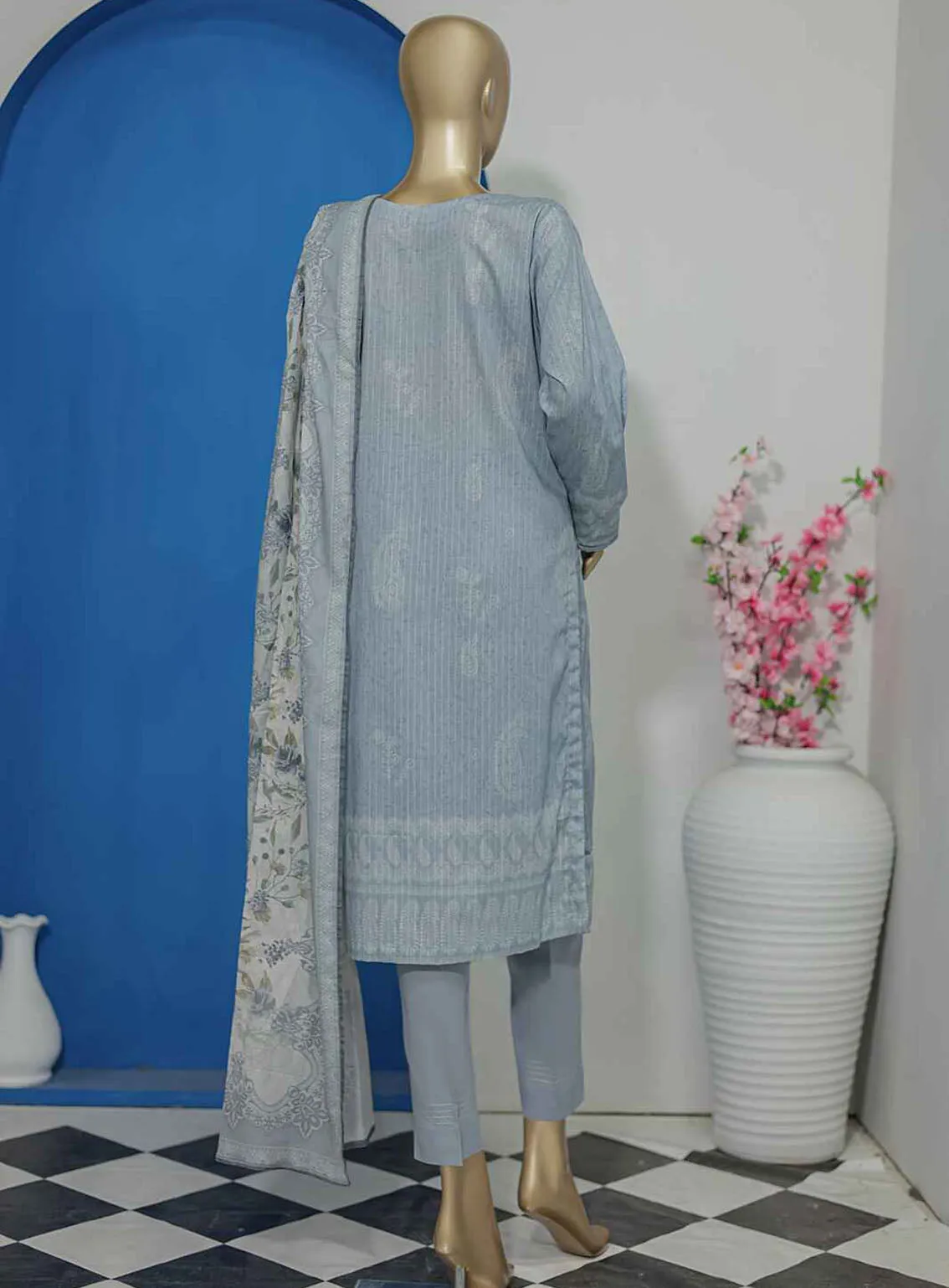 Nayab By HZ Textile Digital Printed Doriya Lawn 3 Piece Unstitched Suit HZ24ND NPD-82