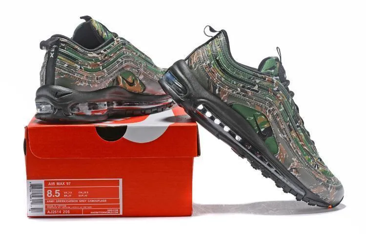 Nike Air Max 97 Camouplage Army Green Grey Shoes Sale Size US 7, 8, 8.5, 9, 10, 11